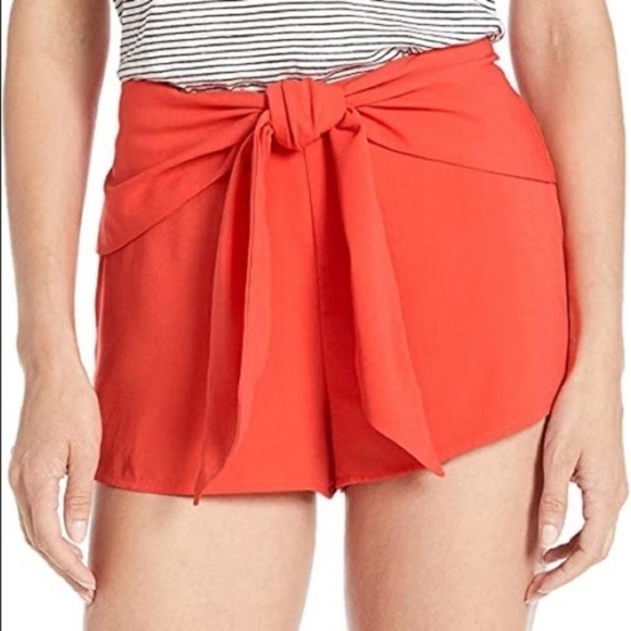 NWOT DO + BE Orange Tie Waist Shorts M - Picture 1 of 14